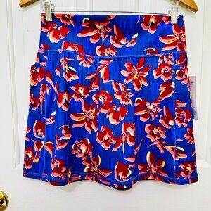 ATHLETA SALUTATION STASH FLORAL 16 1/2" SKORT GOLF SKIRT WITH UNDER SHORT